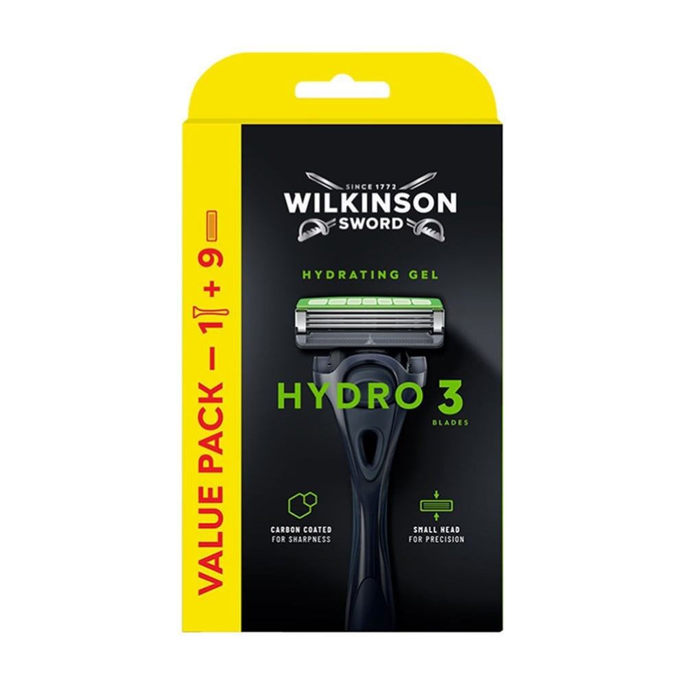 Wilkinson Hydro 3 Value Pack - Rasierer + 9 Rasierklingen KELM.SHOP Wilkinson Hydro 3 Value Pack - Rasierer + 9 Rasierklingen KELM.SHOP