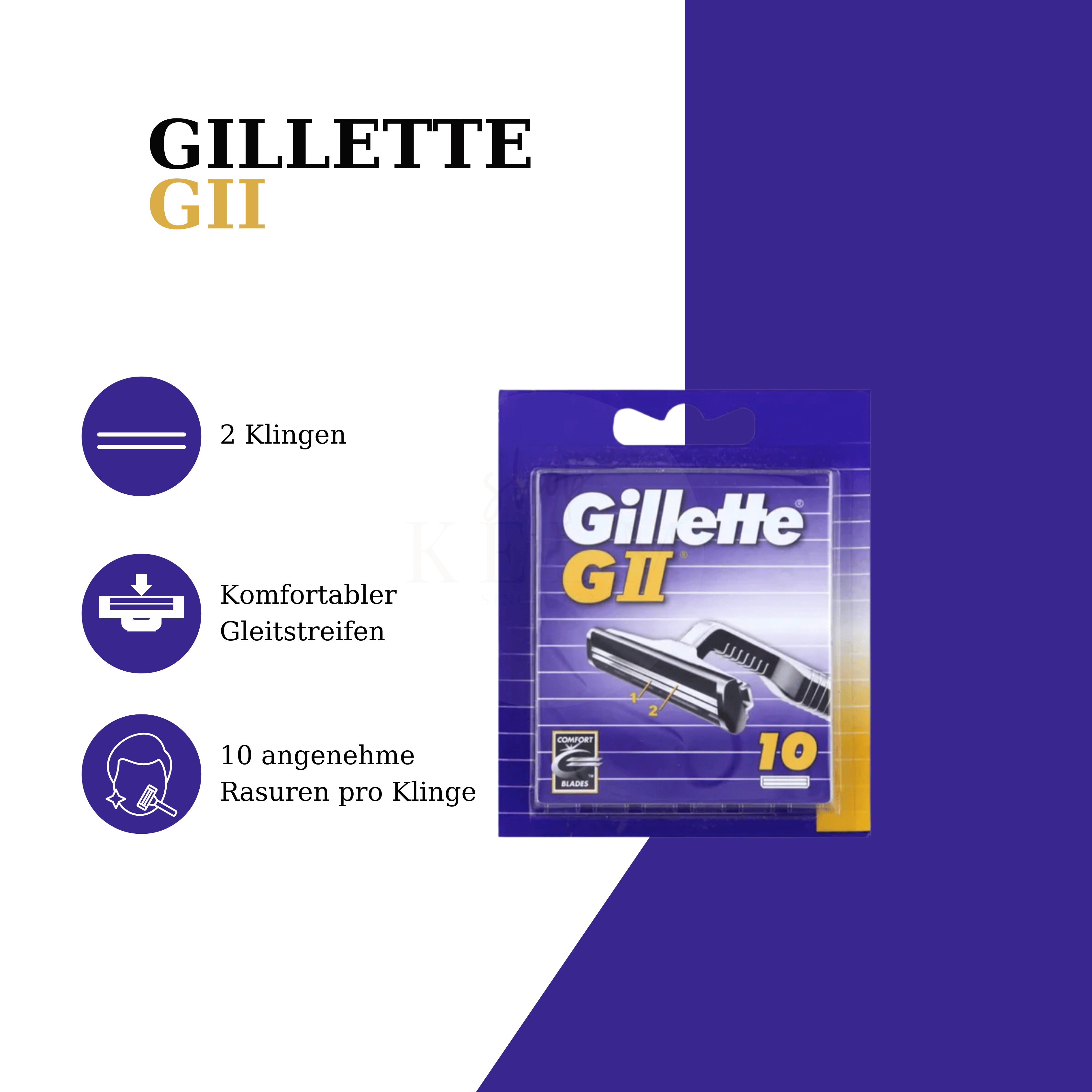 Gillette GII Plus Scheermesjes 10 Stuks G2 Plus
