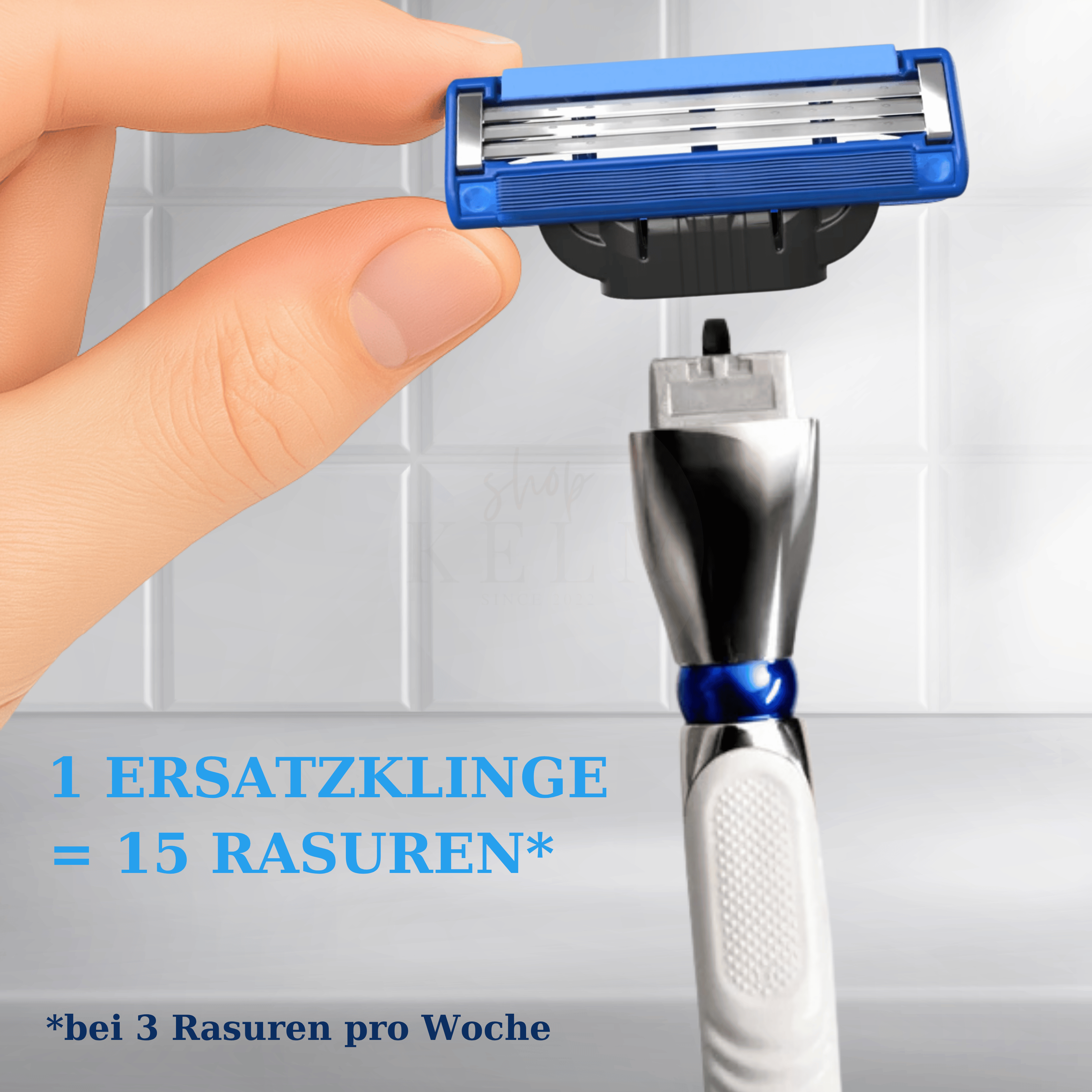 Gillette Mach3 Turbo Rasierklingen Detailansicht mit bis zu 15 Rasuren pro Klinge