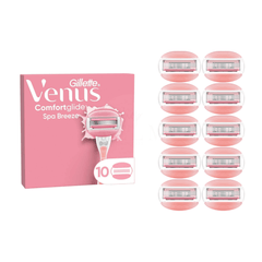 Lieferumfang Gillette Venus Comfortglide Spa Breeze mit 10 Original Ersatzklingen