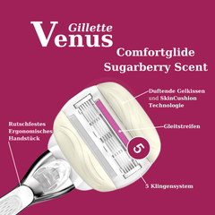 Gillette Venus Comfortglide Sugarberry Rasierklingen - 3er Pack