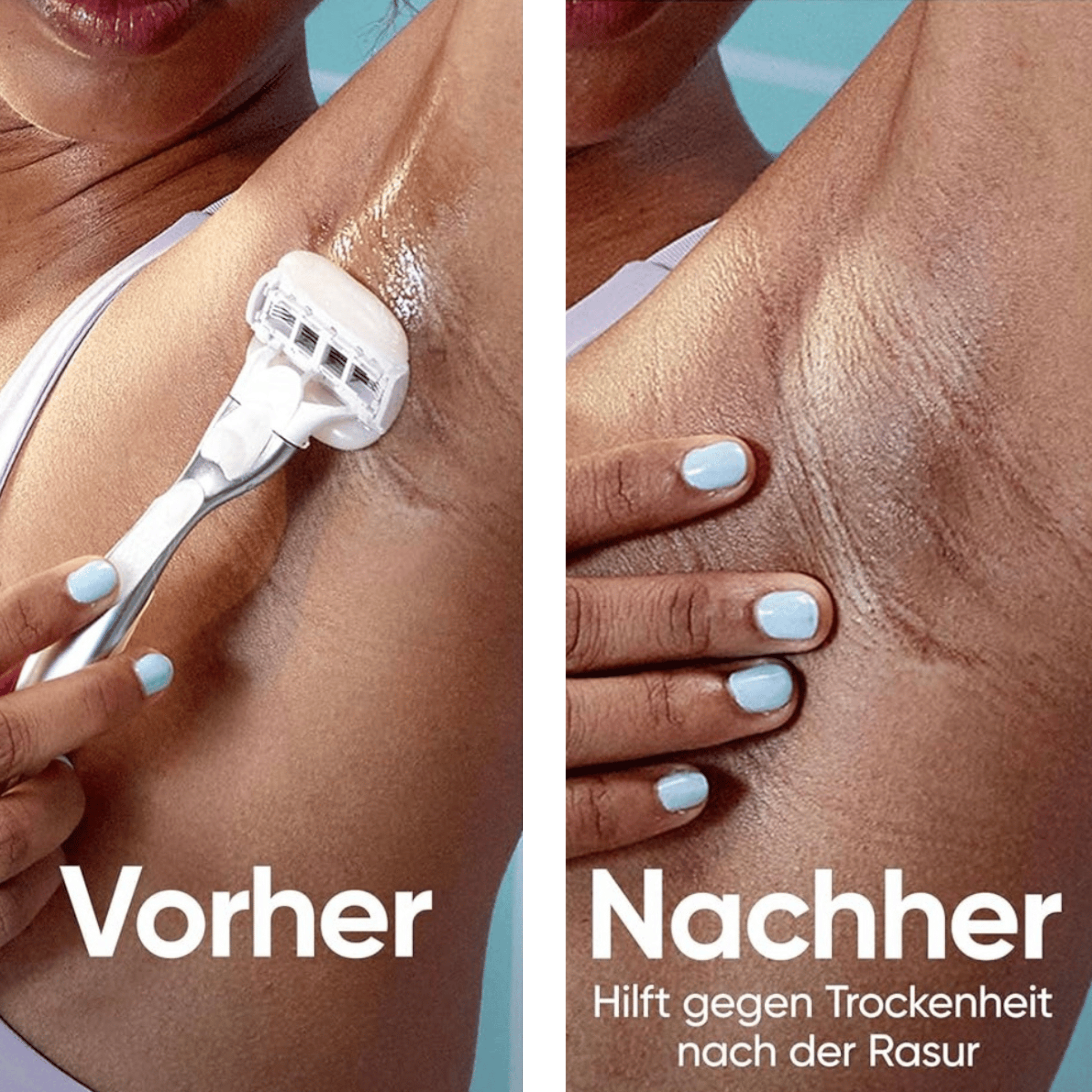 Rasur Vorher und Nachher