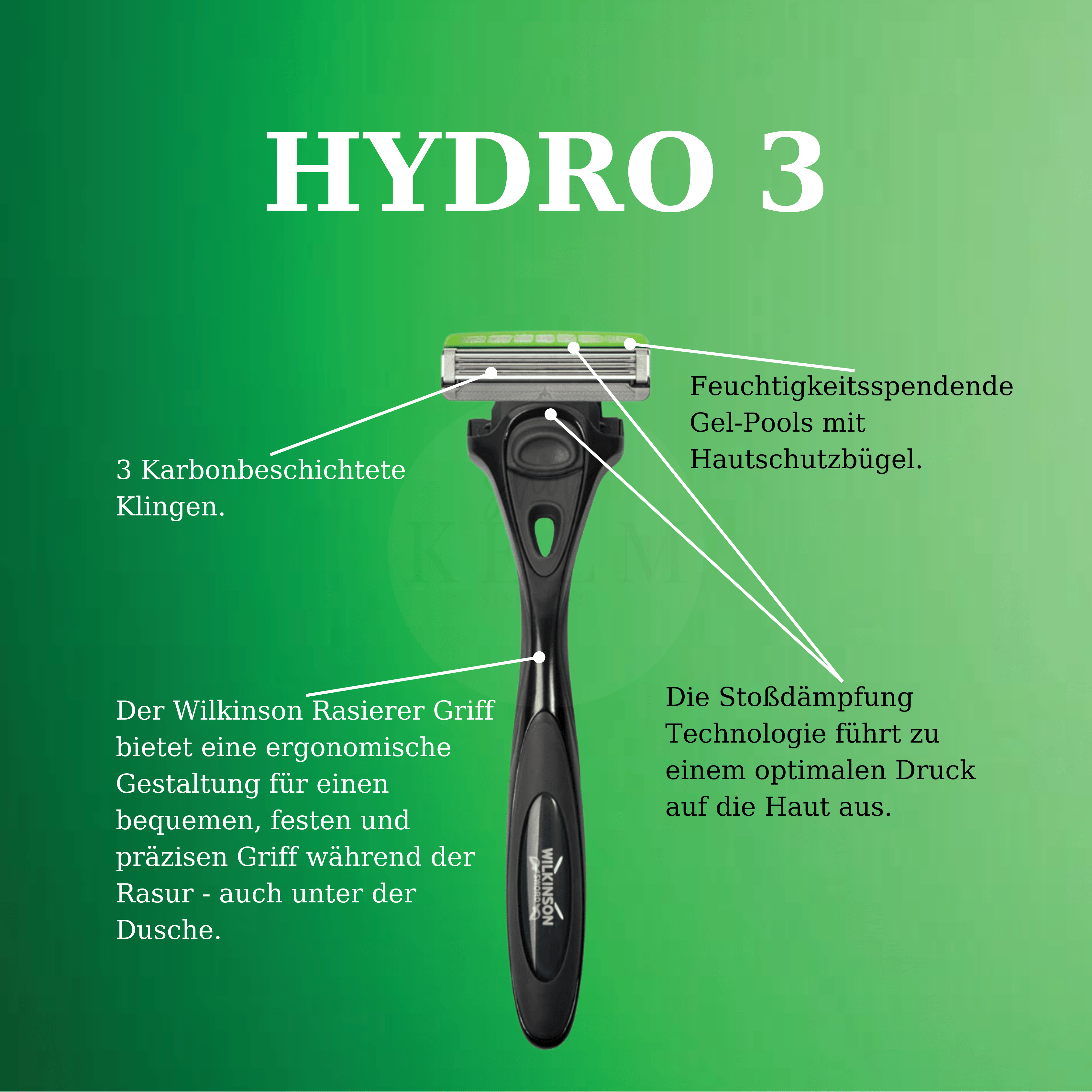 Wilkinson Hydro 3 Value Pack - Rasierer + 9 Rasierklingen KELM.SHOP Wilkinson Hydro 3 Value Pack - Rasierer + 9 Rasierklingen KELM.SHOP