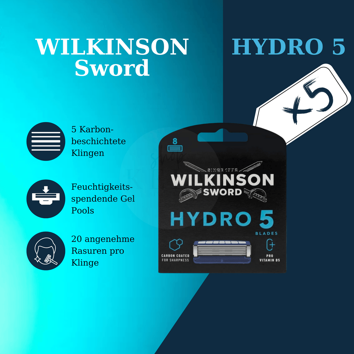 Wilkinson Sword Hydro 5 Rasierklingen - 8er Pack