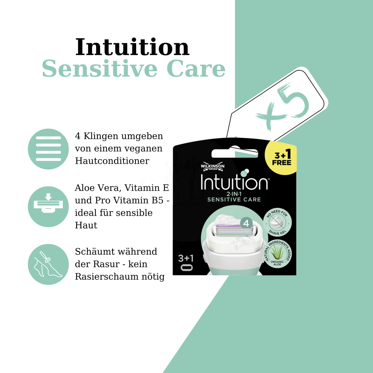 Wilkinson Sword Intuition Sensitive Care Rasierklingen - 4er Pack