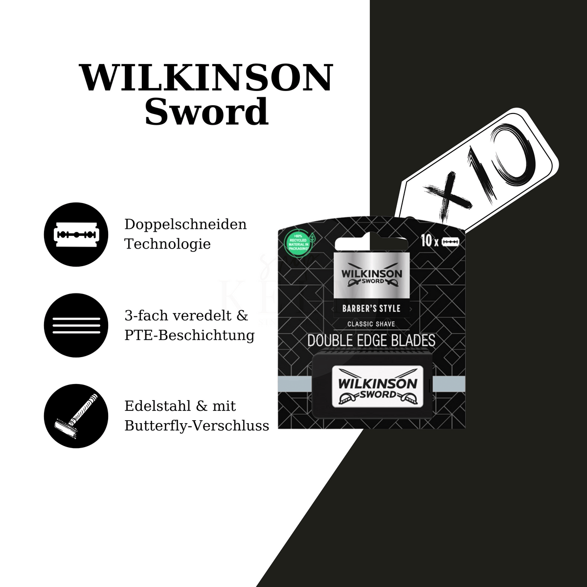 Wilkinson Sword Double Edge Rasierklingen - 10er Pack