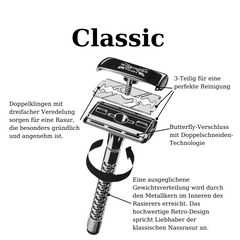 Klassisch mit Doppelklinge