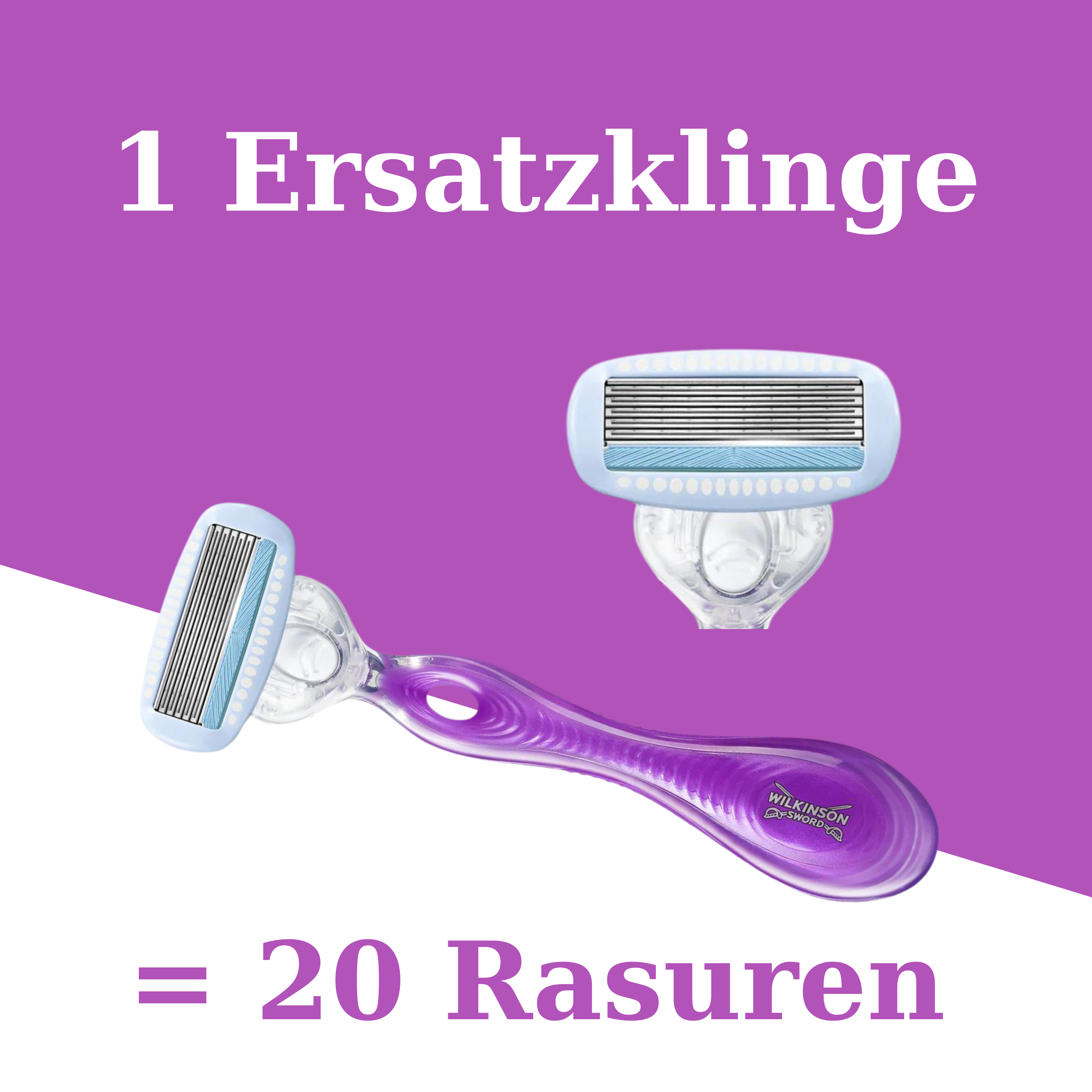 20 Rasuren mit einer Ersatzklinge!