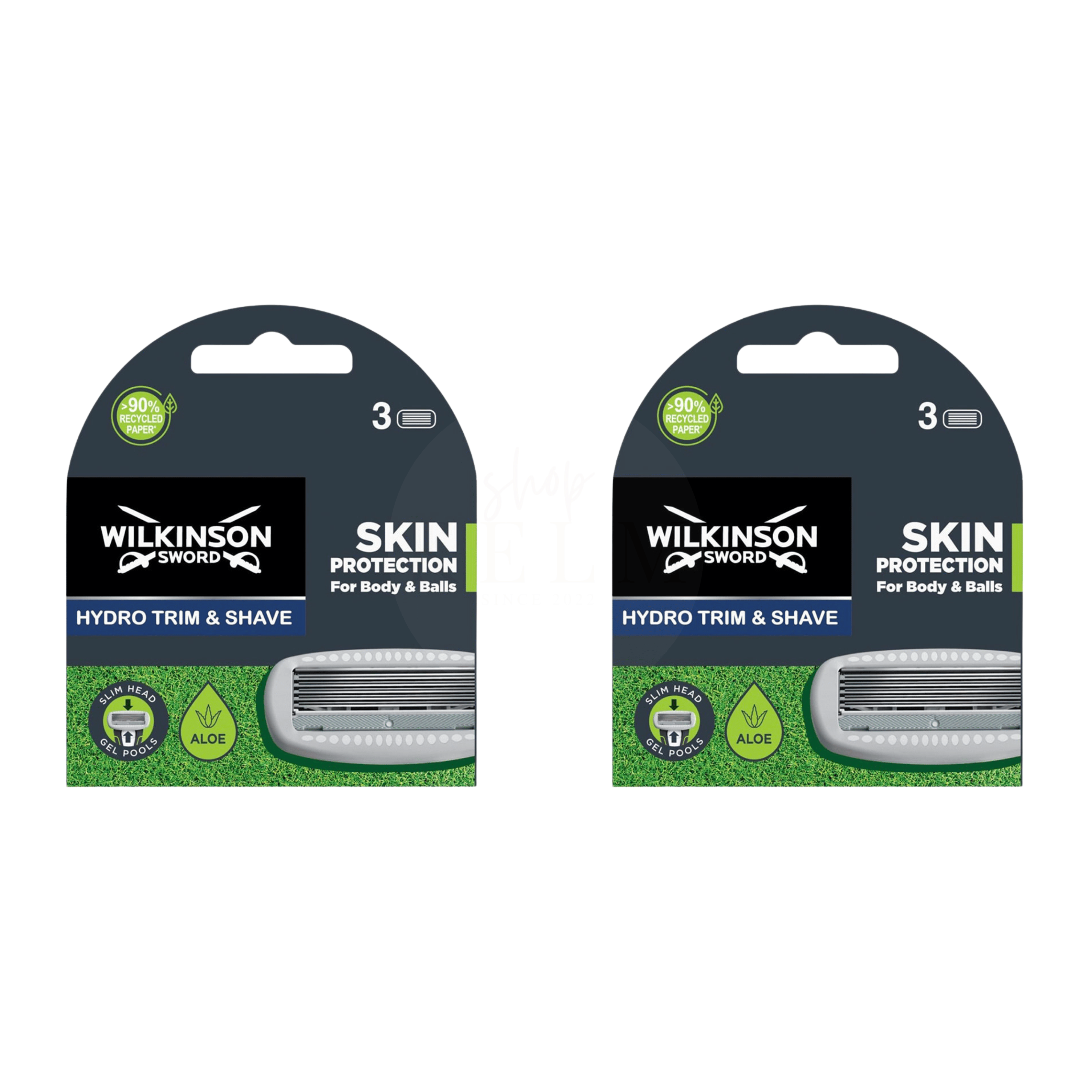 Wilkinson Sword Hydro Trim & Shave Rasierklingen 6 Stück Bundle (2x 3er Pack) Skin Protection für Body und Intimbereich