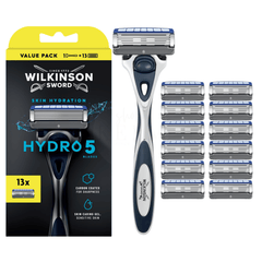 Wilkinson Sword Hydro 5 Skin Hydration Rasierer mit 13 Ersatzklingen Value Pack für sensible Haut
