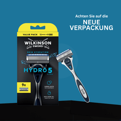 Wilkinson Sword Hydro 5 Skin Hydration Rasierer mit 9 Ersatzklingen neue Verpackung