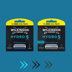 Wilkinson Sword Hydro 5 Skin Hydration Ersatzklingen Vergleich alte und neue Verpackung