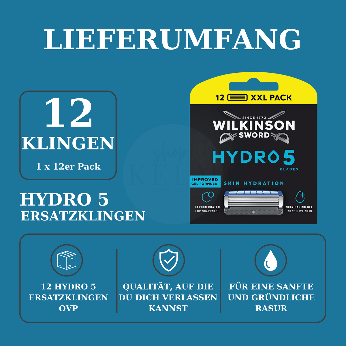 Wilkinson Sword Hydro 5 Skin Hydration Ersatzklingen 12 Stück XXL Pack