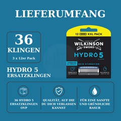 Wilkinson Sword Hydro 5 Skin Hydration Ersatzklingen 36 Stück Blades Original