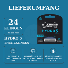 Wilkinson Sword Hydro 5 Skin Hydration 24 Ersatzklingen 3x 8er Pack Blades Originalverpackung
