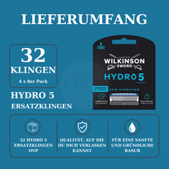 Wilkinson Sword Hydro 5 Skin Hydration 32 Ersatzklingen 4x 8er Pack Blades Originalverpackung