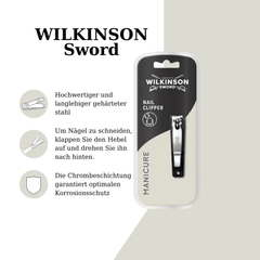 Wilkinson Sword Nagelknipser Maniküre Edelstahl Produkt mit Verpackung