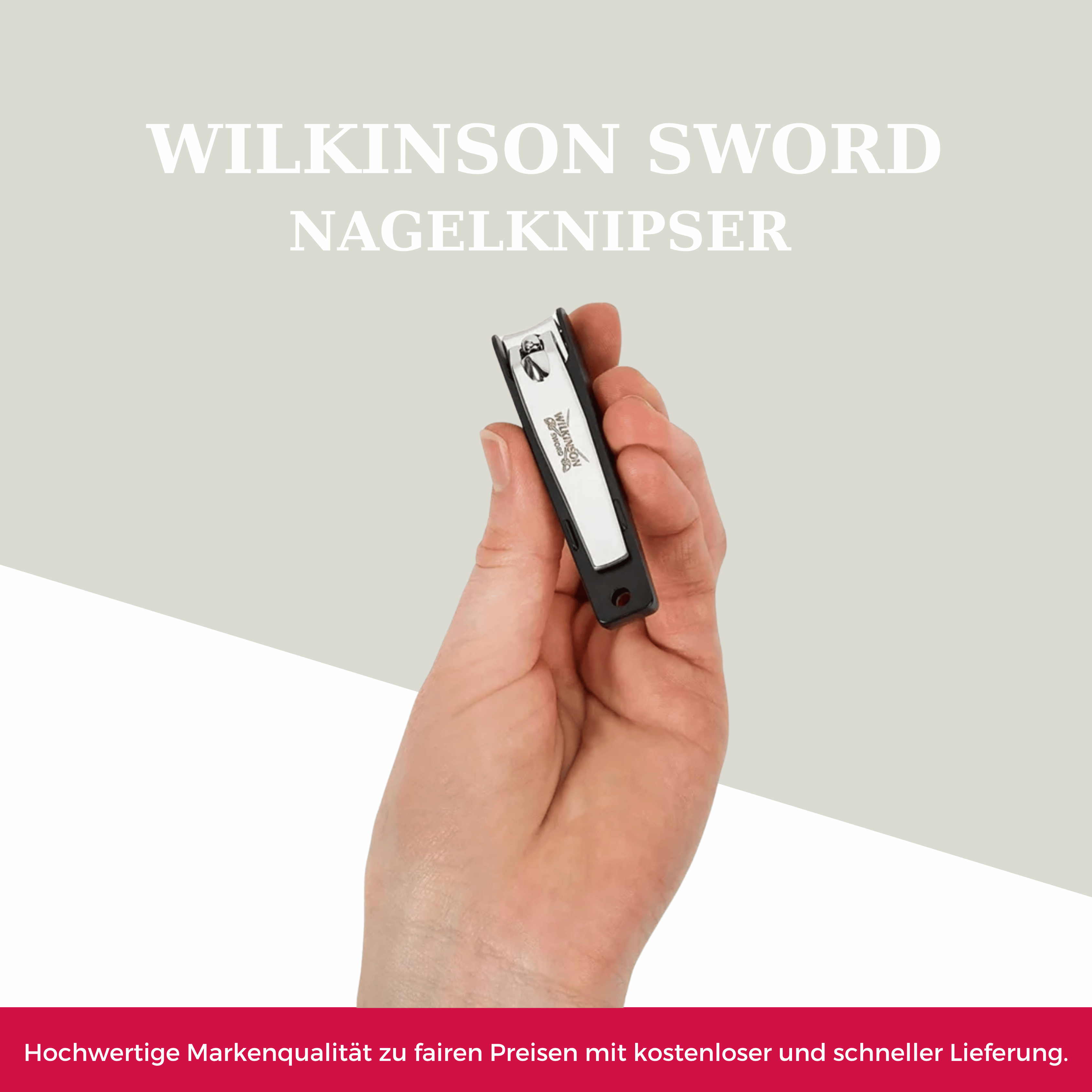 Wilkinson Sword Nagelknipser Maniküre Edelstahl in der Hand Anwendung