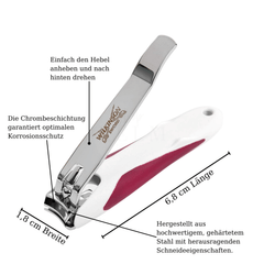 Wilkinson Sword Zehennagelknipser Pediküre Edelstahl Maße und Details Schneidekante