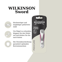 Wilkinson Sword Zehennagelknipser Pediküre Edelstahl Verpackung und Eigenschaften