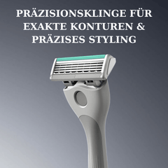 Wilkinson Sword Quattro 4 Skin Protection Rasierer mit Präzisionsklinge zum exakten Konturenschneiden und Bartstyling.