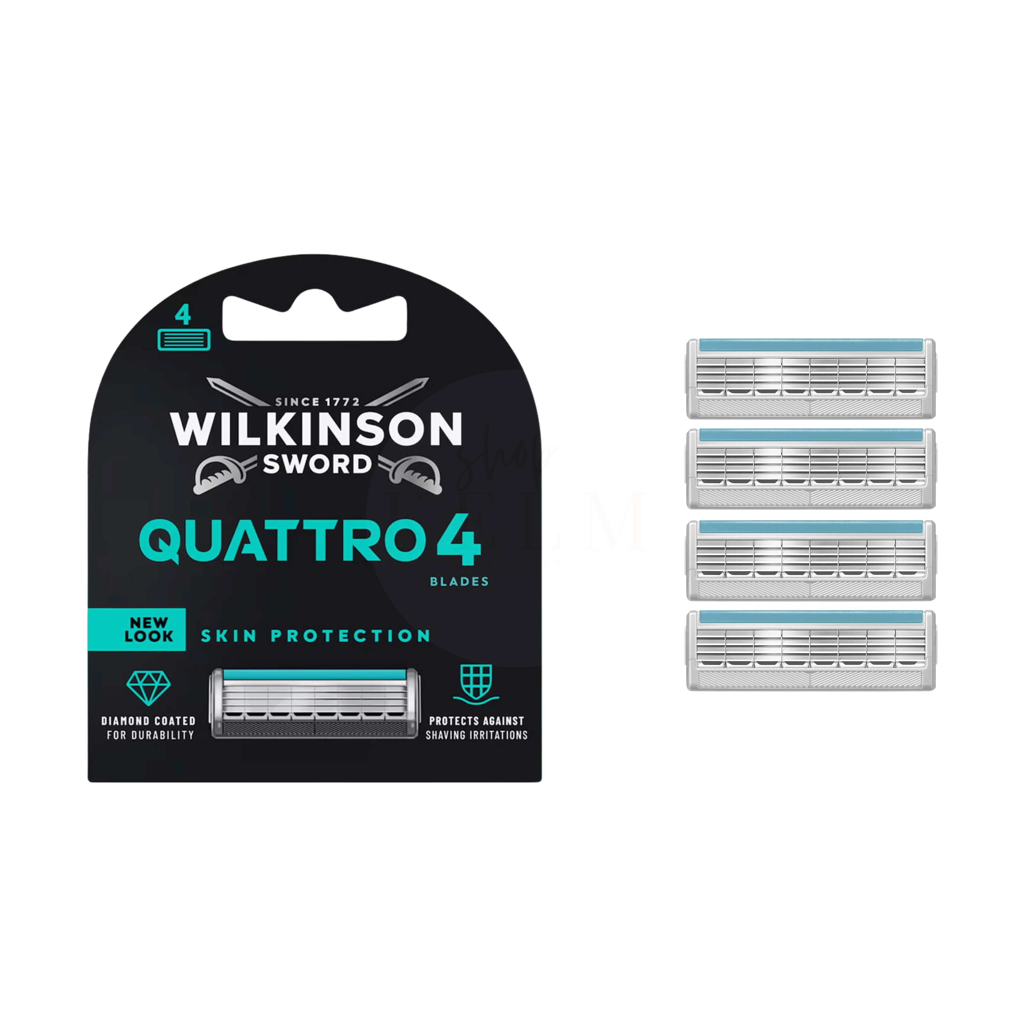 Wilkinson Sword Quattro 4 Skin Protection Ersatzklinge mit diamantbeschichteten 4 Klingen