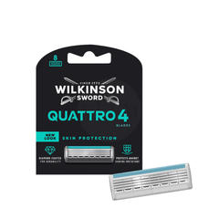 Wilkinson Sword Quattro 4 Skin Protection 8er Pack Ersatzklingen in Blisterverpackung.