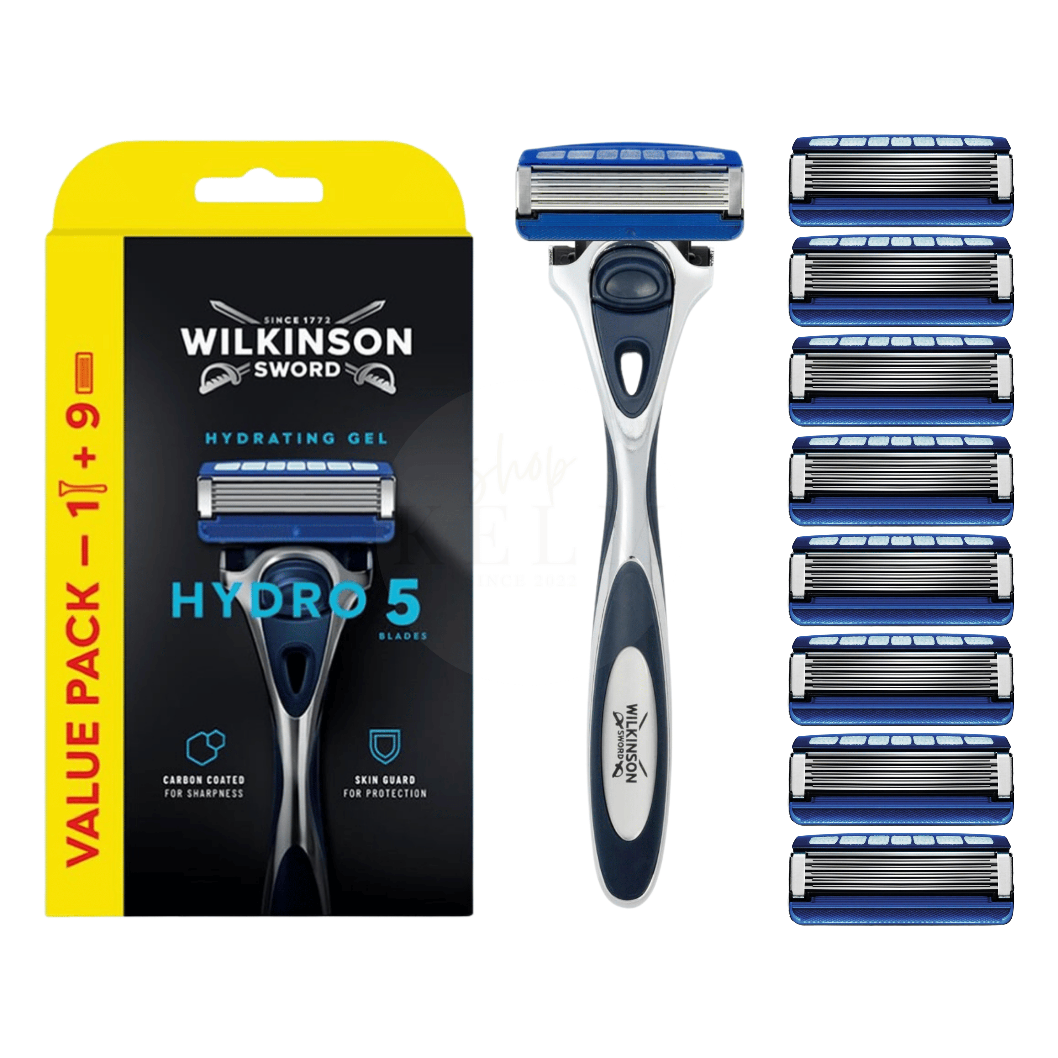 Wilkinson Hydro-5 Rasierer mit 9 -Ersatzlingen
