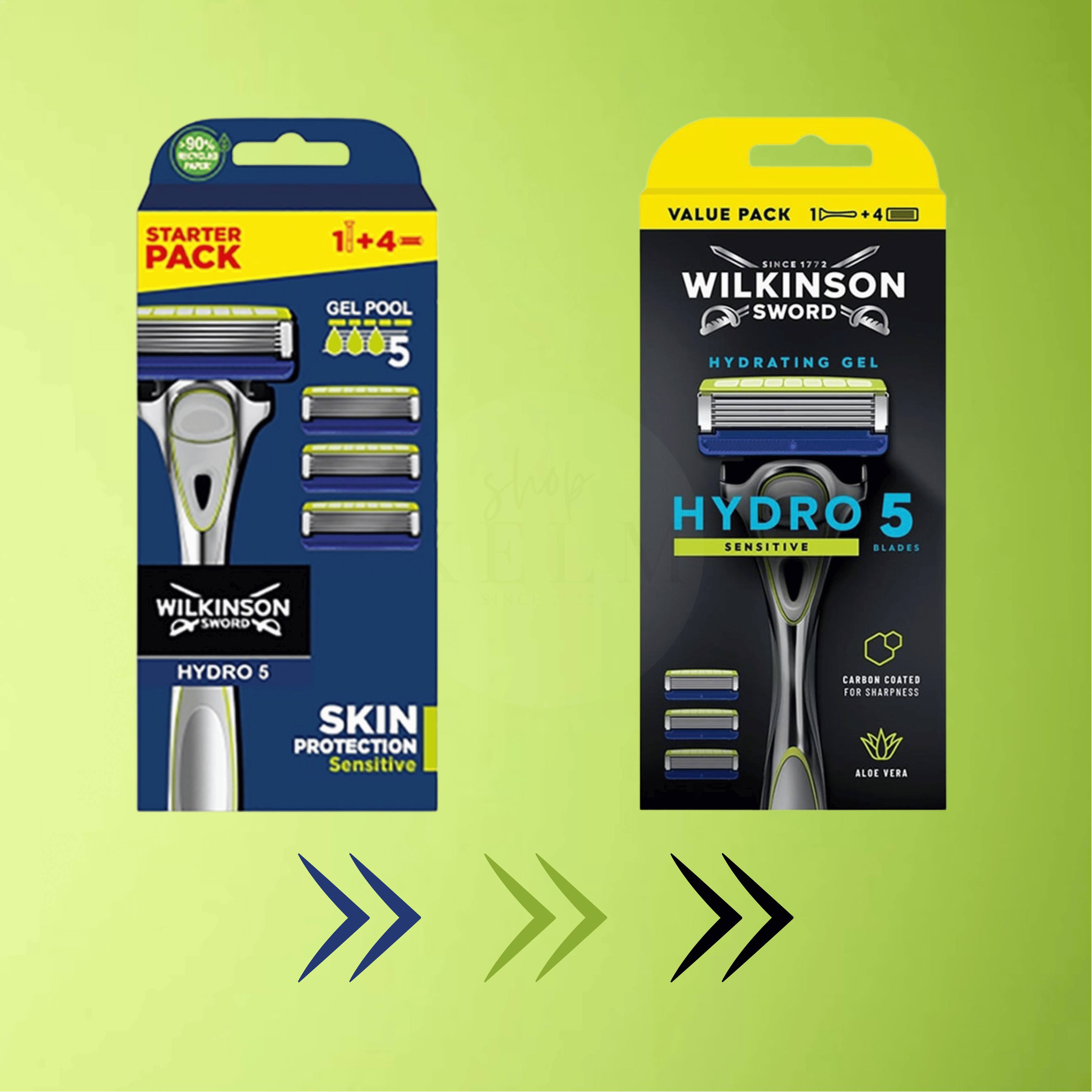Wilkinson Sword Hydro 5 Sensitive Rasierer + 4 Rasierklingen KELM.SHOP Wilkinson Sword Hydro 5 Sensitive Rasierer + 4 Rasierklingen KELM.SHOP