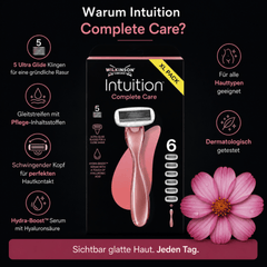 Wilkinson Intuition Complete Care - 5 Ultra Glide Klingen, Hydra-Boost Serum und beweglicher Rasierkopf