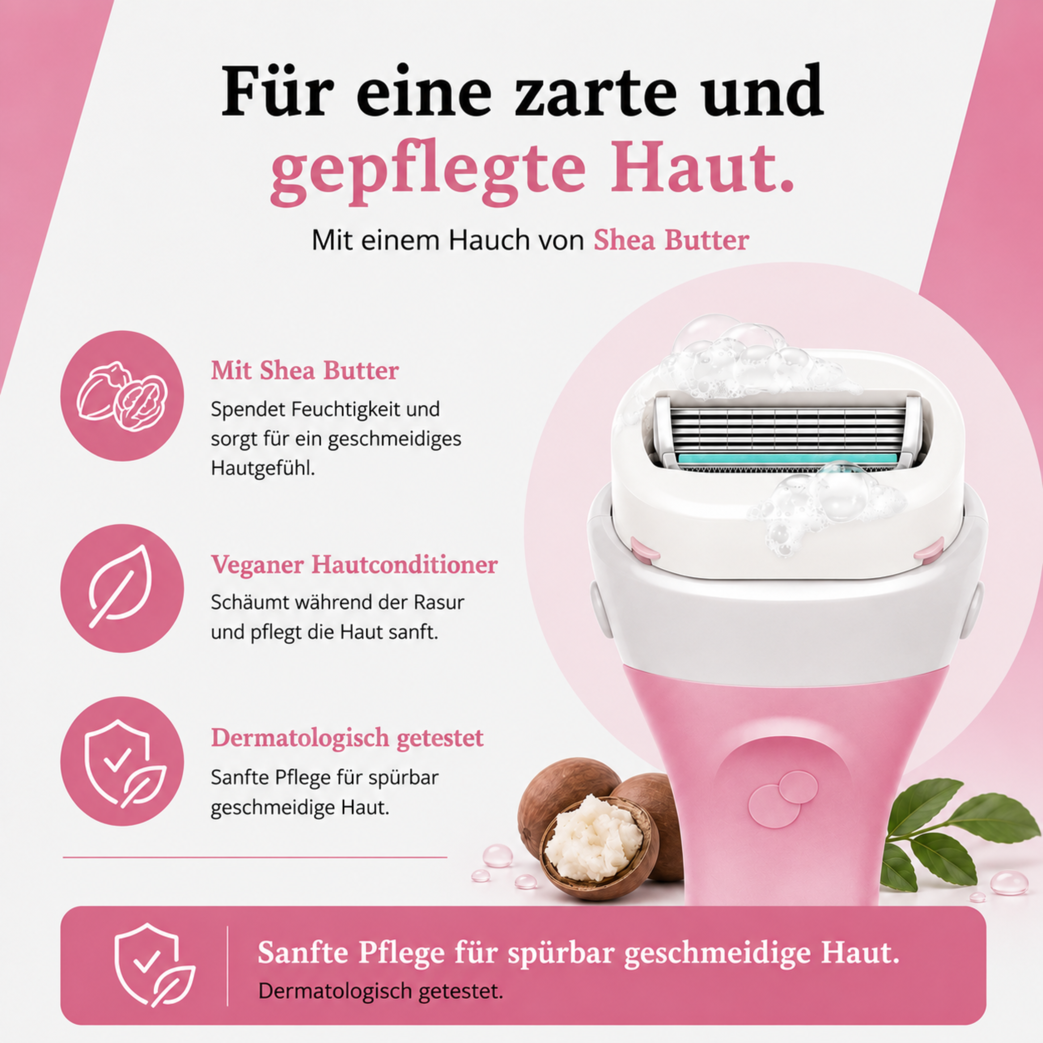 Wilkinson Sword Intuition Nourishing mit Shea Butter für geschmeidige Haut, veganem Hautconditioner und dermatologisch getesteter Pflege