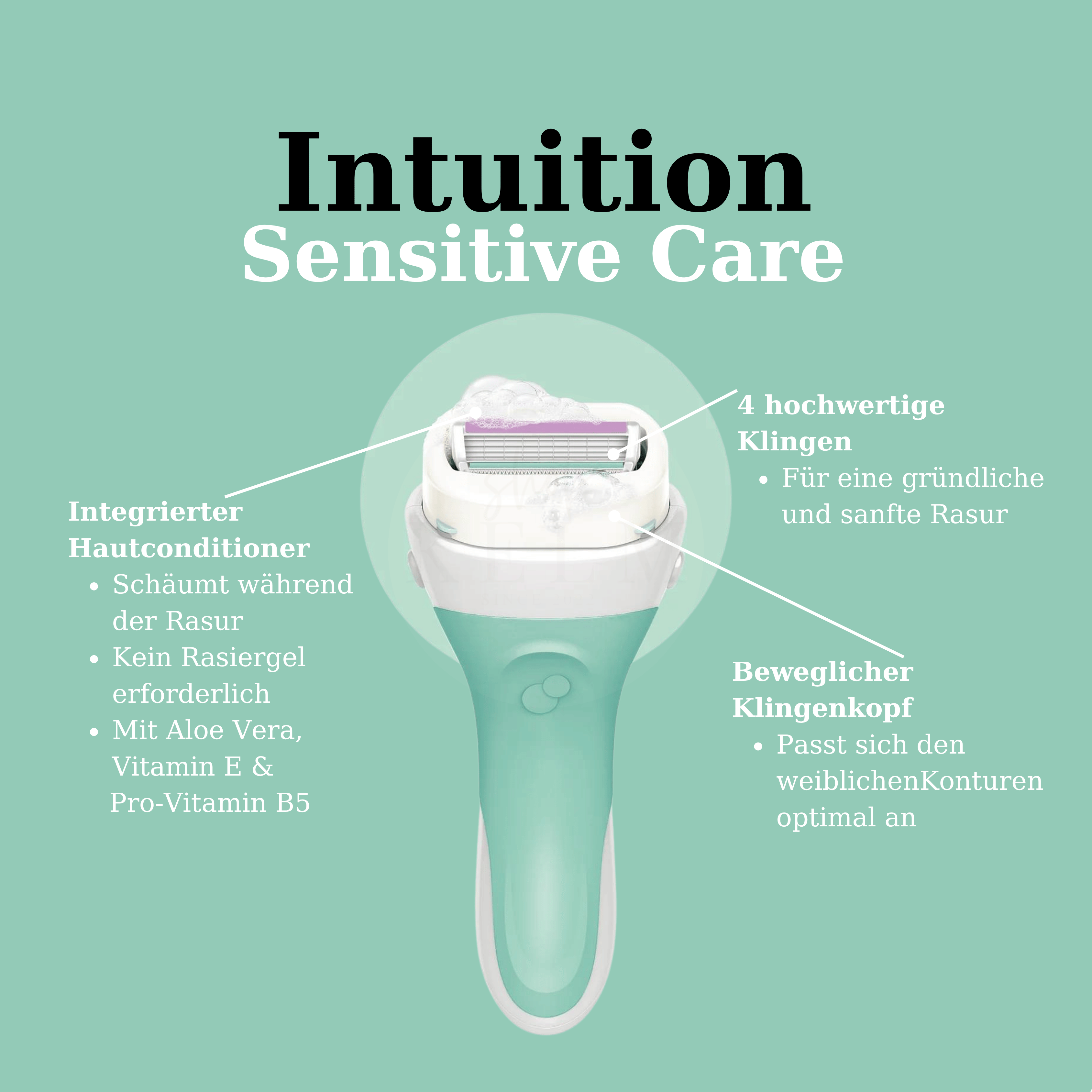 Wilkinson Intuition Sensitive Care mit beweglichem Klingenkopf und integriertem Hautconditioner
