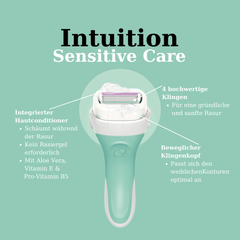 Wilkinson Intuition Sensitive Care mit beweglichem Klingenkopf und integriertem Hautconditioner