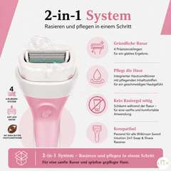 2-in-1 System des Wilkinson Sword Intuition Nourishing Rasierers für Rasieren und Hautpflege in einem Schritt