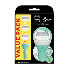 Intuition Rasierer von Wilkinson Sword Sensitive Care für Damen mit 3-Ersatzklingen