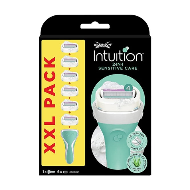 Wilkinson Intuition Sensitive Care Damenrasierer mit 6 Ersatzklingen XXL Starter Set