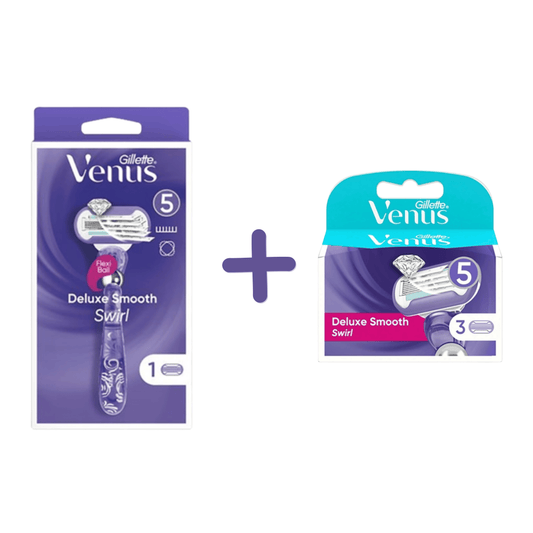 Gillette Venus Rasierer mit Klingen Deluxe-Smooth Swirl 4-Stück