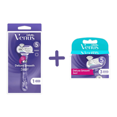 Gillette Venus Rasierer mit Klingen Deluxe-Smooth Swirl 4-Stück