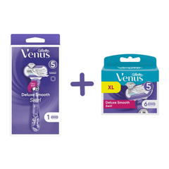 Gillette Venus Rasierer-Set mit 7-Ersatzklingen Deluxe-Smooth Swirl