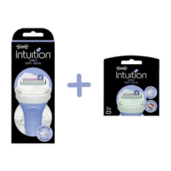 Wilkinson Rasierer-Set Intuition Dry Skin mit 4-Ersatzklingen