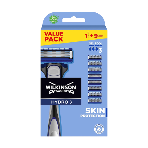 Wilkinson Rasierer-Set mit 9-Klingen Hydro-3 Skin Protection