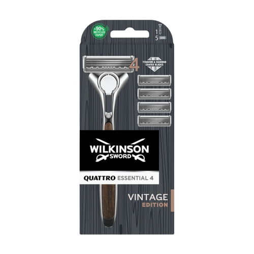 wilkinson-sword-quattro-essential-4-vintage-edition-rasier-mit-5-ersatzklingen-kelmshop
