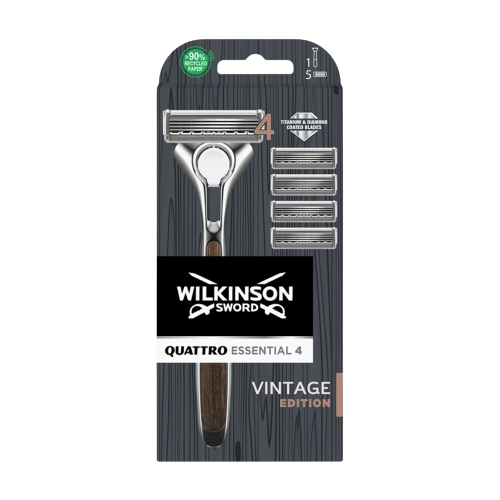 Wilkinson Rasierer-Set Quattro Titanium Vintage Edition mit 5-Klingen