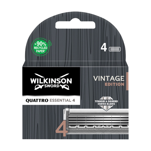 Wilkinson Rasierklingen Quattro Essential-4 Vintage Edition 4er-Pack